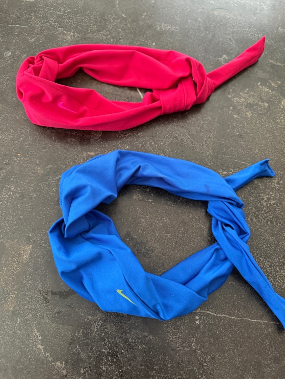 Nike Sport Headbands - Pink & Blue Twisted Tie Set